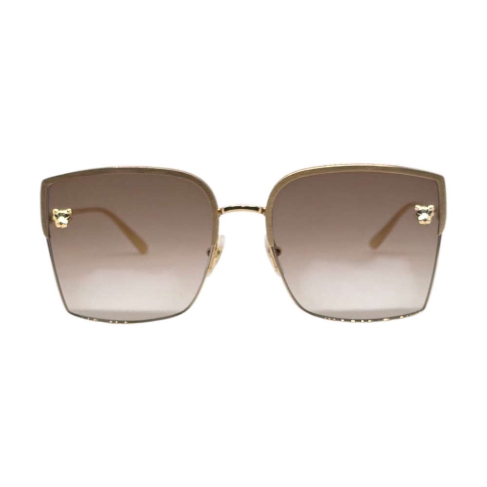 CARTIER SUNGLASSES Elegant Gold and Brown Sunglasses